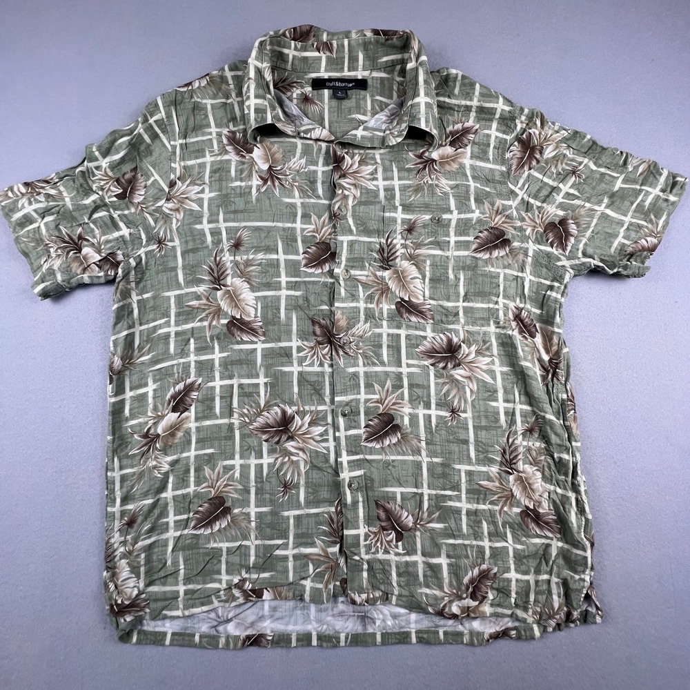 Hawaiian Button Down Shirt‎ Mens Large Tropical Casual Vacation Croft & Barrow